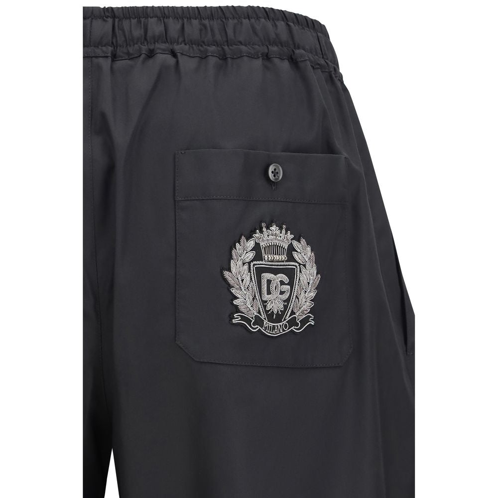 Black Cotton Bermuda Shorts
