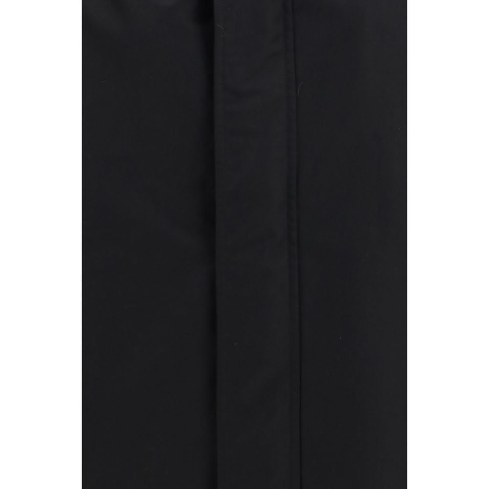 Black Cotton Full-Length Jacket