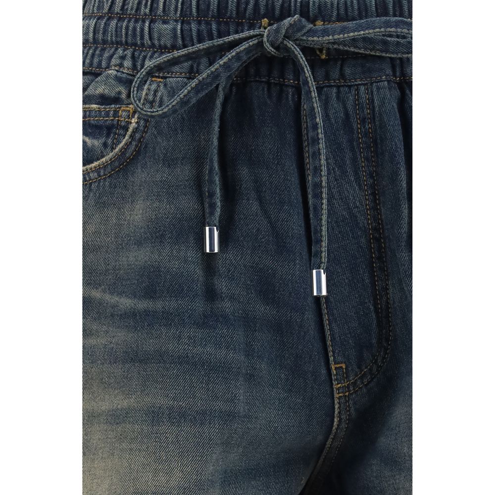 Blue Cotton Bermuda Shorts