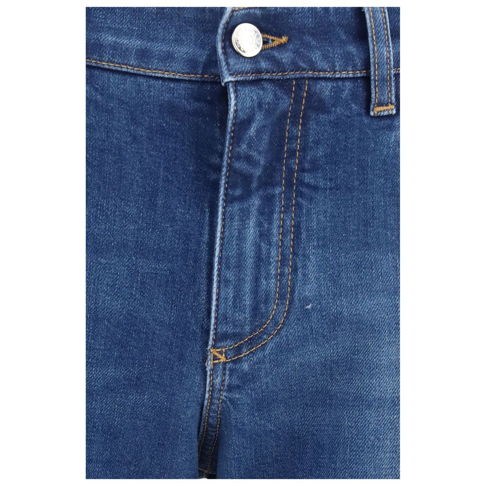 Blue Cotton Slim Fit Jeans
