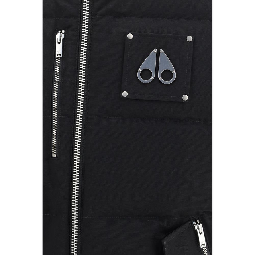 Black Cotton Sleeveless Jacket
