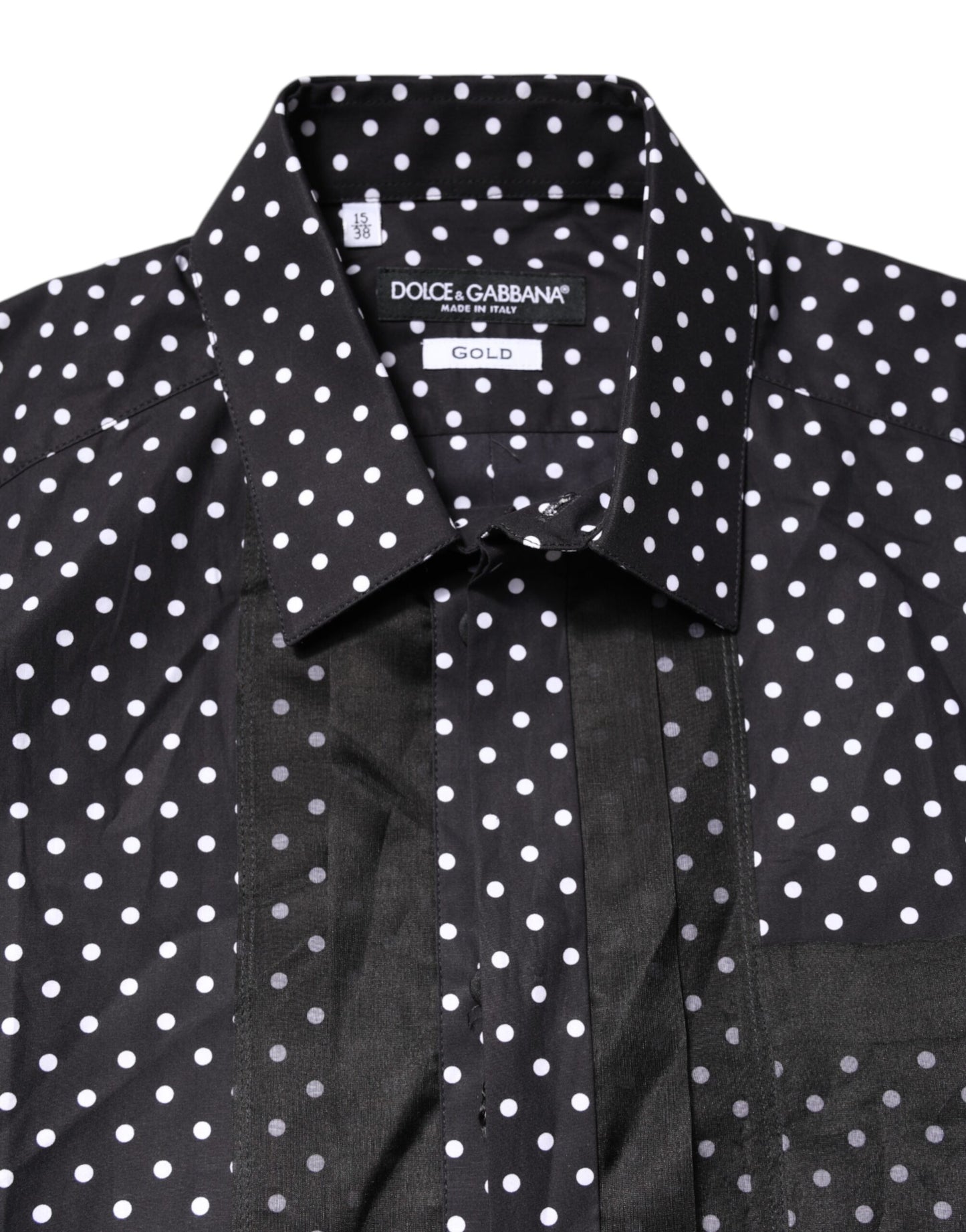 Polka Dot Silk Shirt – Black & Gold