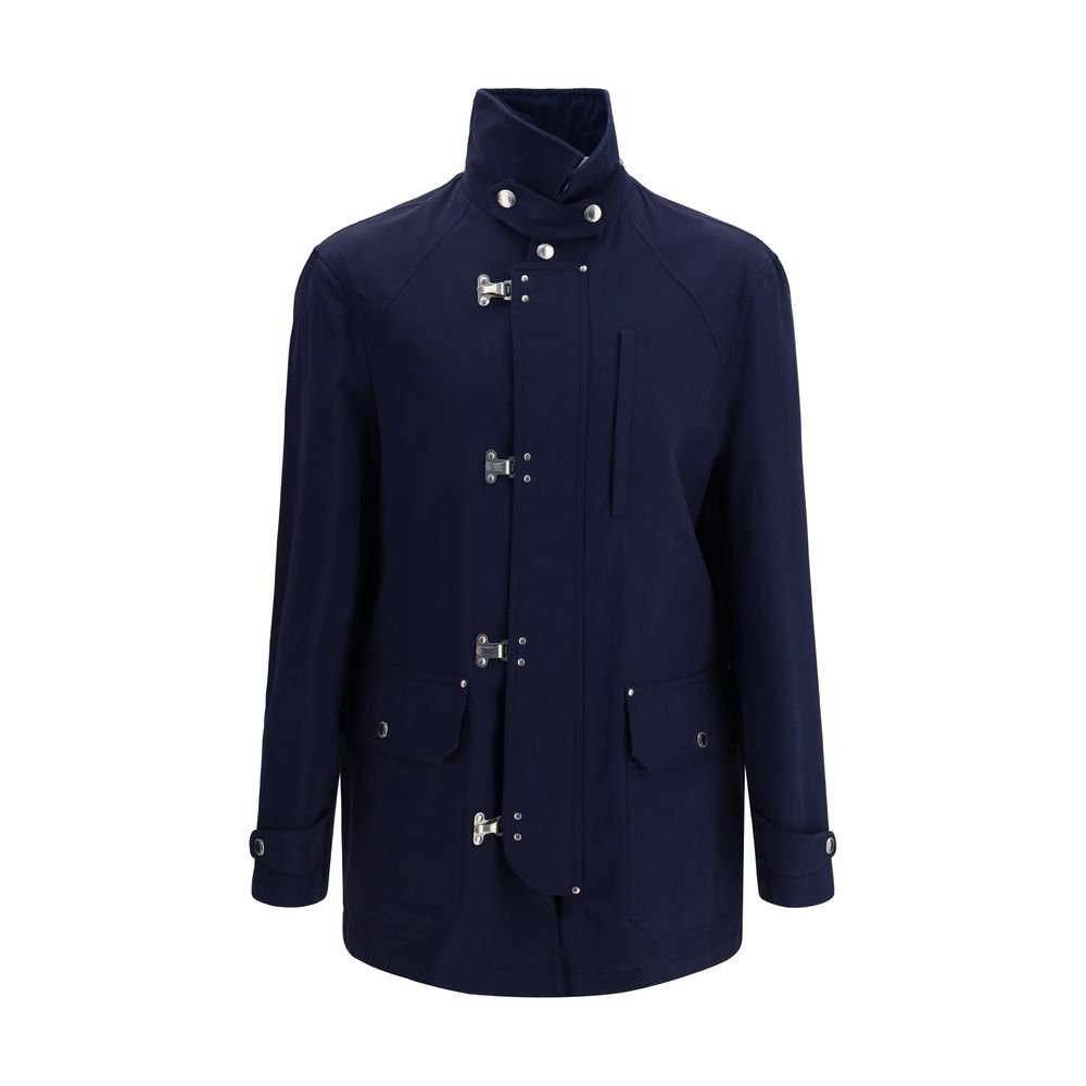 The water-repellent outerwear Jacket in techno cotton gabardine with hooks by Brunello Cucinelli 
