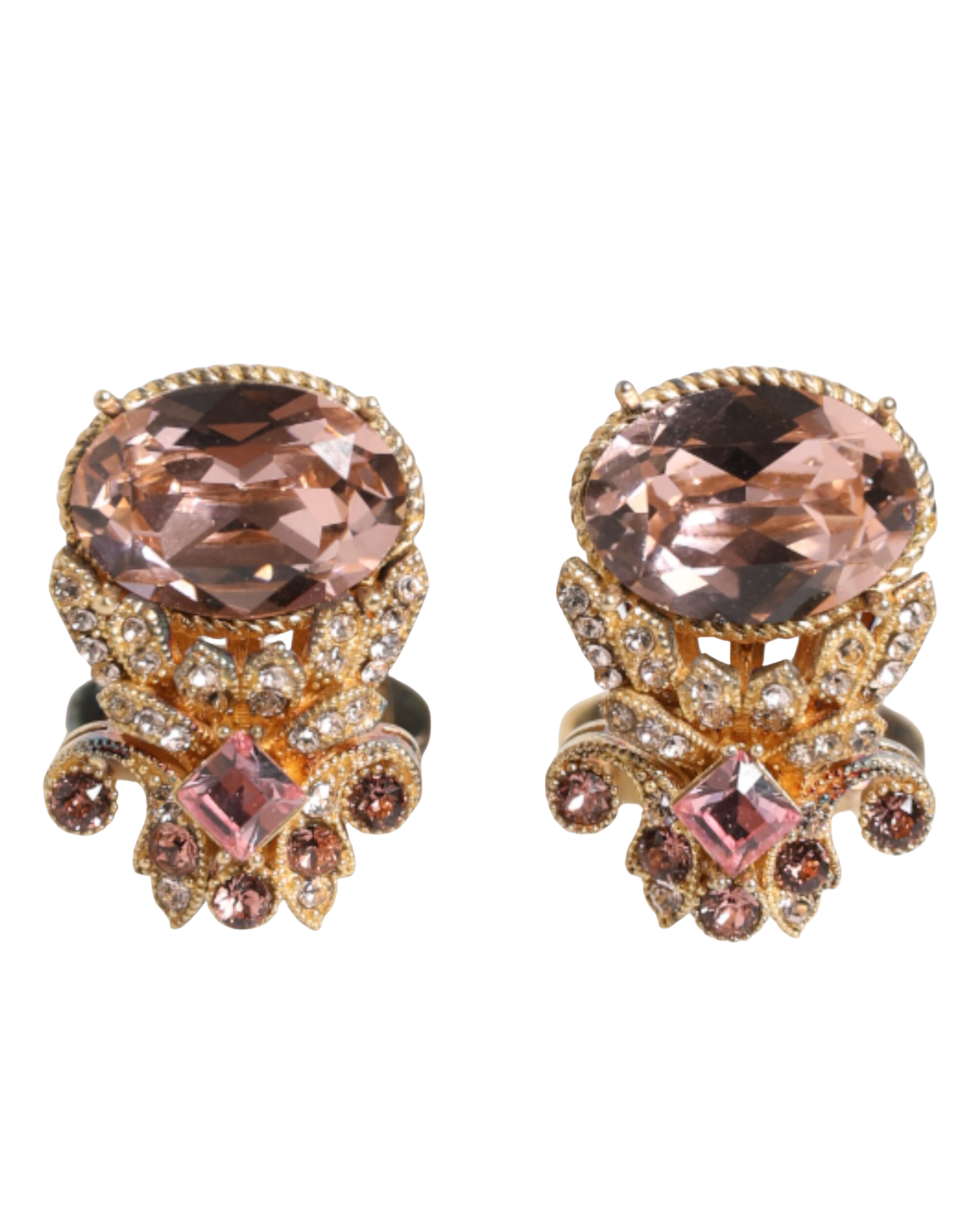 Gold Tone 925 Sterling Silver Crystal Accessory Cufflinks