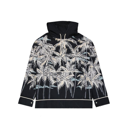 Black Cotton Pattern Shirt