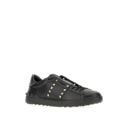 Black Leather Low Top Sneakers