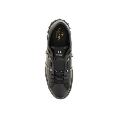 Black Leather Low Top Sneakers
