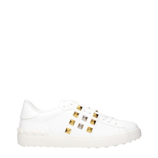 White Leather Low Top Sneakers