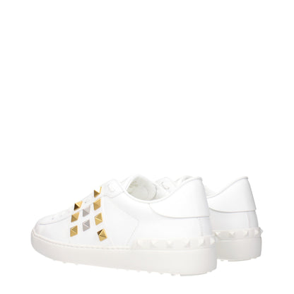 White Leather Low Top Sneakers
