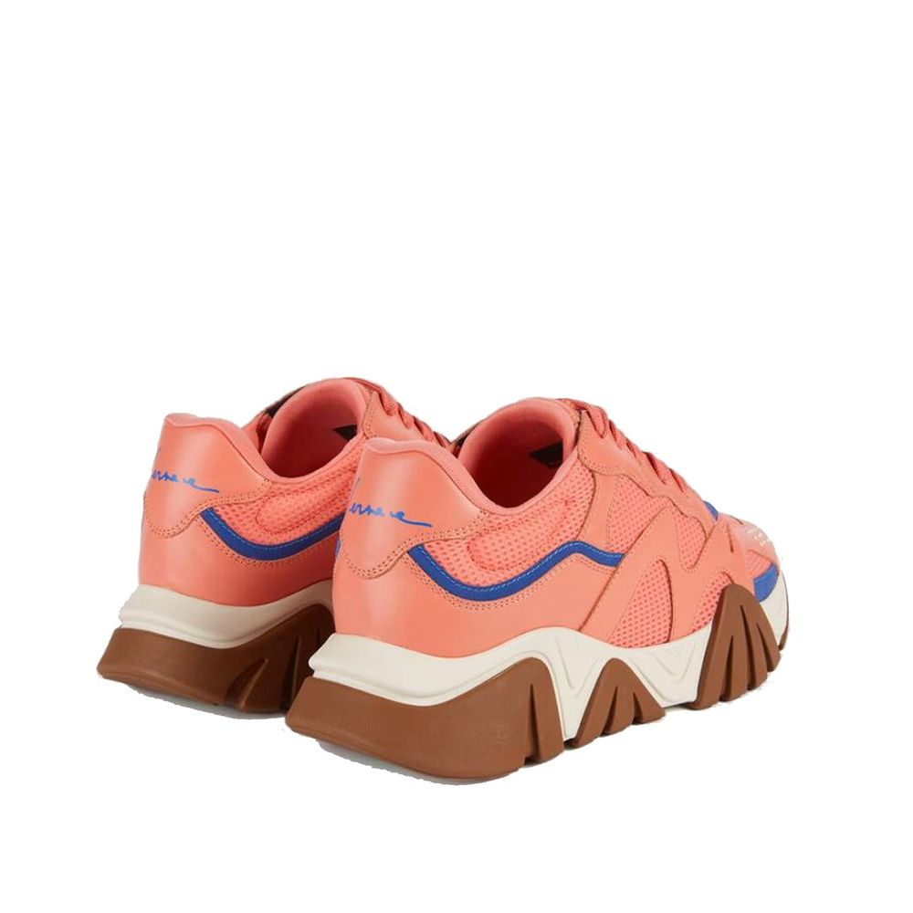 Orange Leather Chunky Sneakers