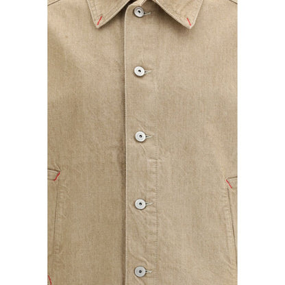 Beige Cotton Denim Jacket