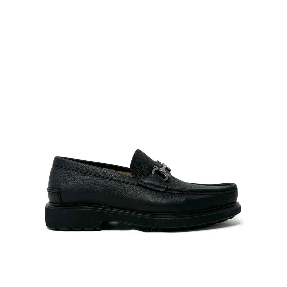 Black Calfskin Slip-On Loafers