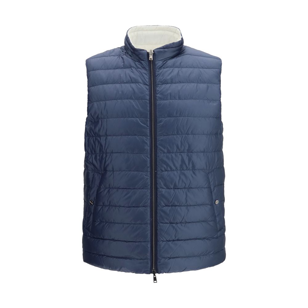 White Polyamide Sleveless Jacket