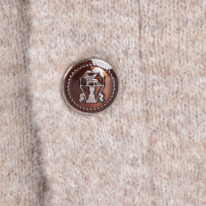Beige Leather Cardigan