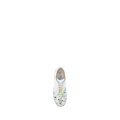 White Calf Leather Bos Taurus Low Top Sneakers