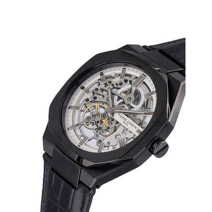 Black Leather Dress Watch