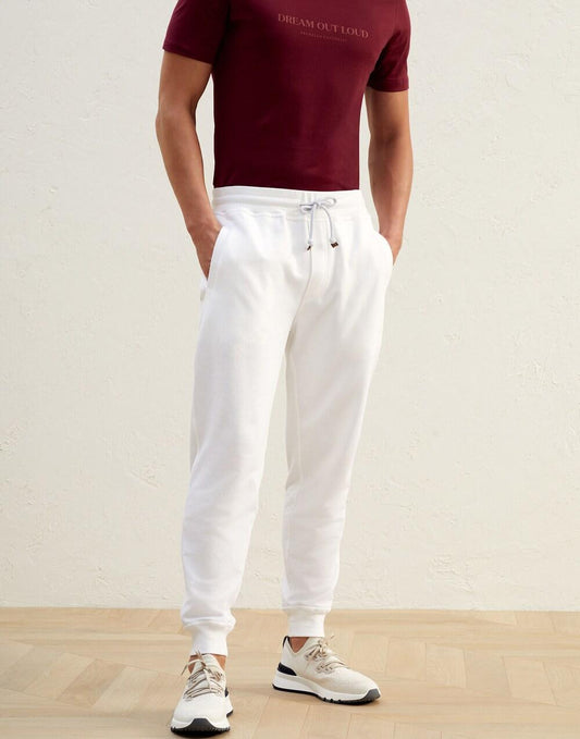 White Cotton Casual Pants