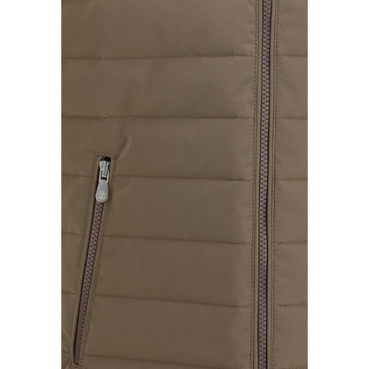 Beige Polyester Sleeveless Jacket