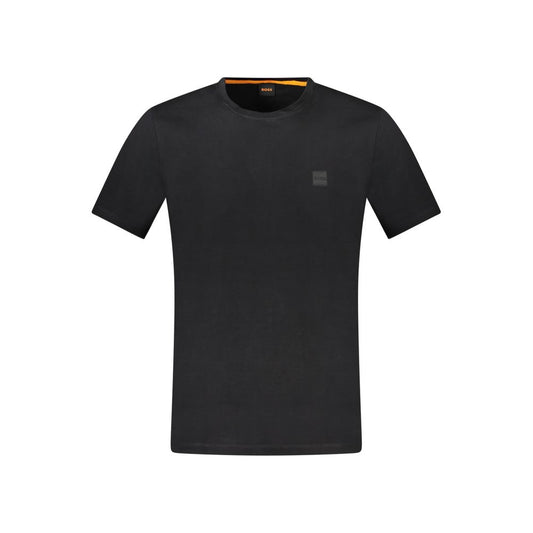 Black Cotton Men T-Shirt