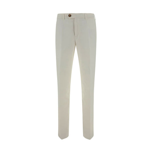 White Cotton Casual Pants