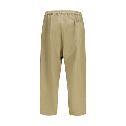 Beige Polyester Casual Pants