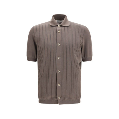 Brown Cotton Polo Shirt