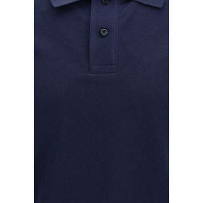 Blue Cotton Polo Shirt