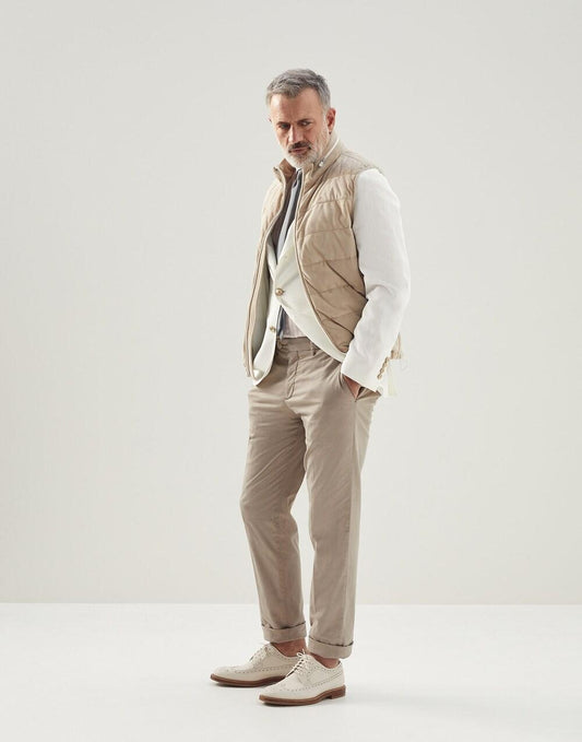 Orange Cotton Casual Pants