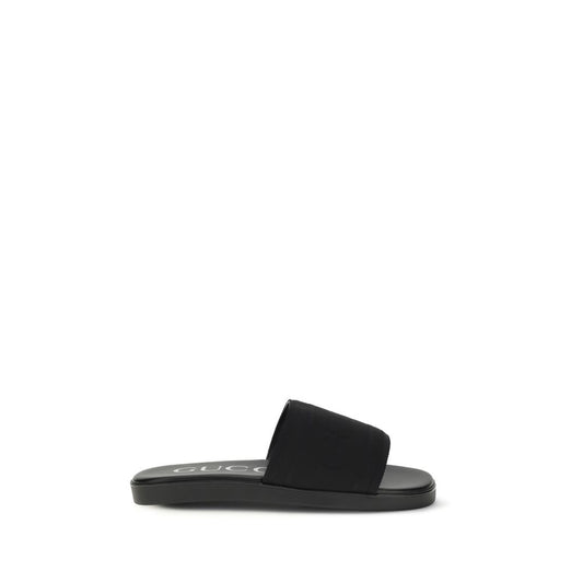 Black Fabric Sandals