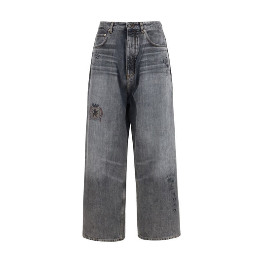 Gray Cotton Casual Pants