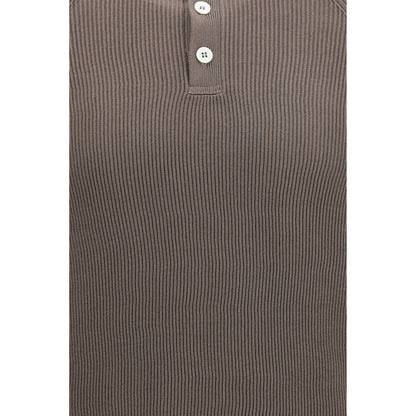Brown Cotton Polo Shirt