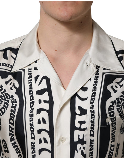 Black White Logo Bandana Short Sleeves Shirt