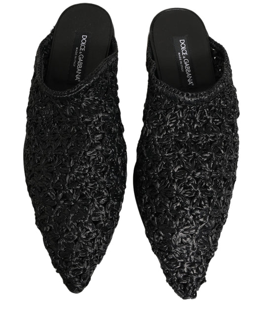 Black Mules Slides Slippers Men Flats Shoes