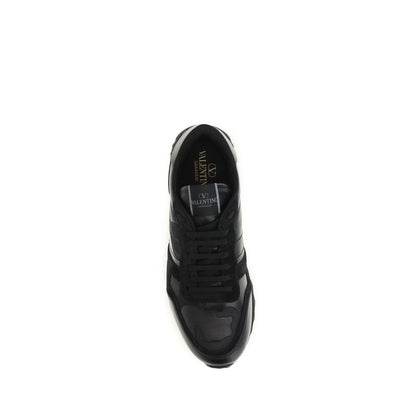 Black Polyester Athletic Sneakers