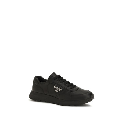 Black Polyester Athletic Sneakers