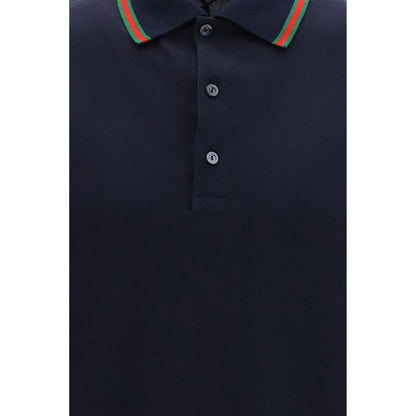 Blue Cotton Polo Shirt
