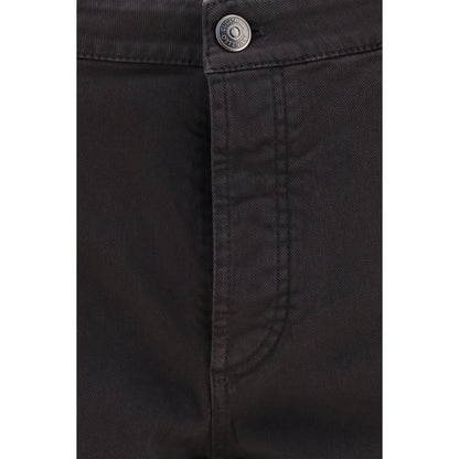 Brown Cotton Cropped Jeans