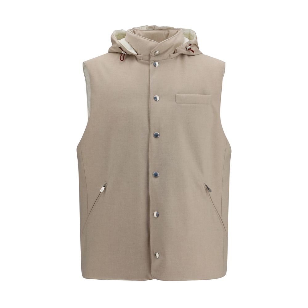 Beige Wool Oves Aries Sleeveless Jacket