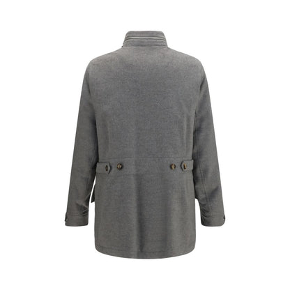 Gray Cashmere Full-Length Jacket