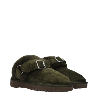 Green Leather Slippers