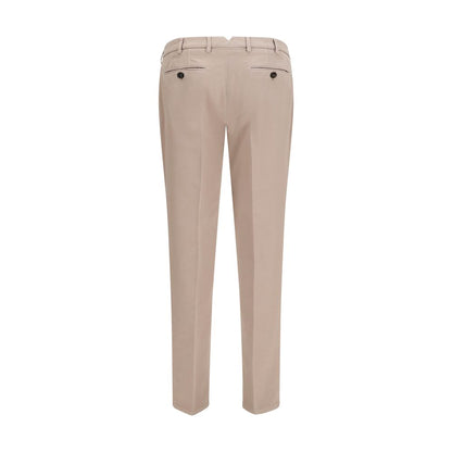 Beige Cotton Casual Pants