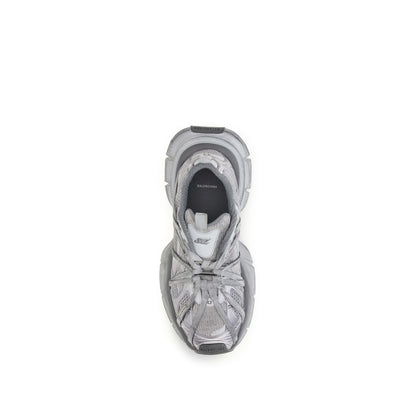 Gray Polyethylene Athletic Sneakers
