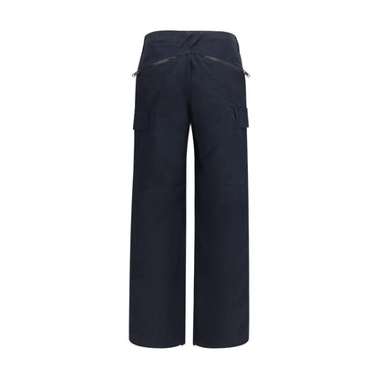 Blue Polyamide Cargo Pants