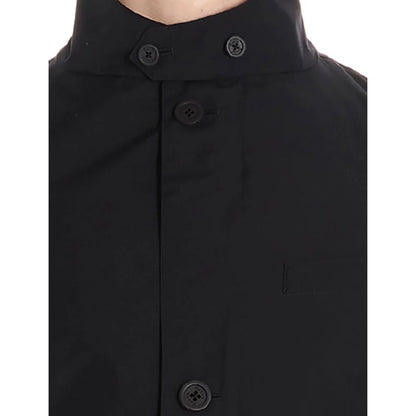 Black Polyester Full-Length Jacket