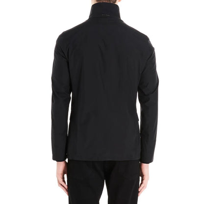 Black Polyester Full-Length Jacket