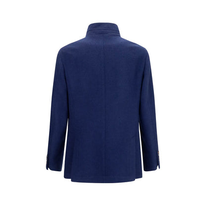 Blue Cashmere Full-Length Jacket