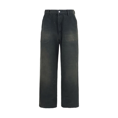 Gray Cotton Casual Pants