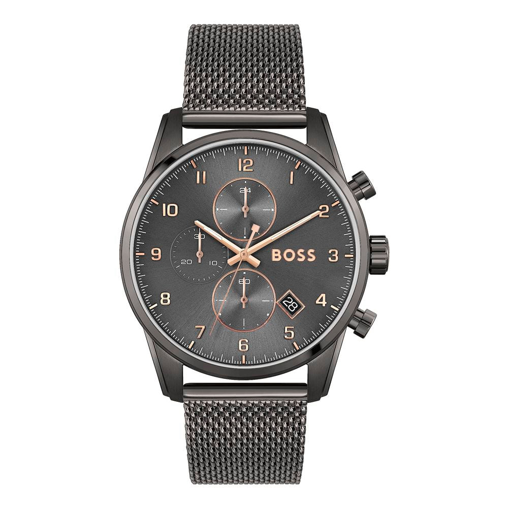 Gray Stainless Steel Dress Watch