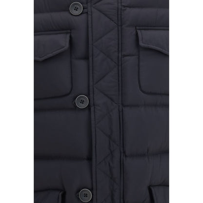 Black Polyester Full-Length Jacket