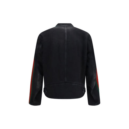 Black Cotton Biker Jacket